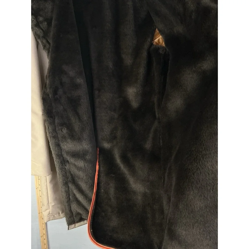 Haband Men's Fur Lined Coat Tan Button Front Warm Winter Jacket Size M